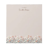 Moderne Boho Chic Wildflower Taupe Notitieblok (Voorkant)