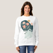 Moderne boho chique bloemenwinter Vrouwen Trui (Voorkant volledig)