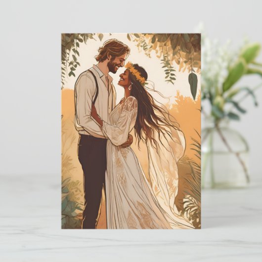 Moderne boho chique herfst Bewaar de datumkaarten Kaart (Staand voorkant)