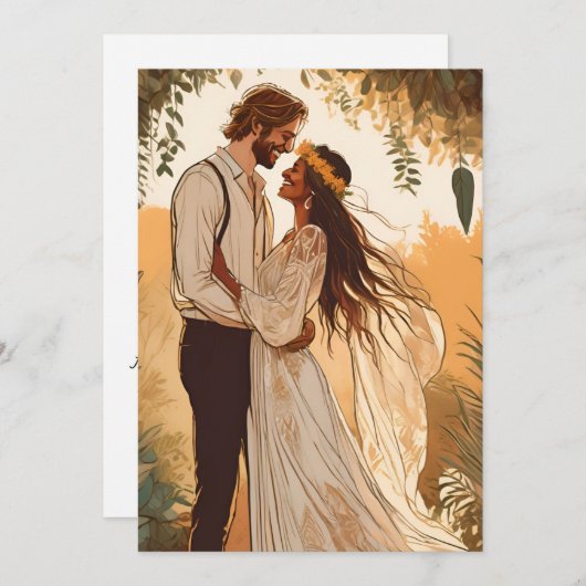 Moderne boho chique herfst Bewaar de datumkaarten Kaart (Voorkant / Achterkant)