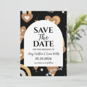 Moderne boho chique herfst Bewaar de datumkaarten Kaart (Staand voorkant)