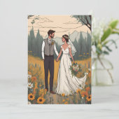 Moderne boho chique herfst Bewaar de datumkaarten Kaart (Staand voorkant)