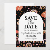 Moderne boho chique herfst Bewaar de datumkaarten Kaart (Voorkant / Achterkant)