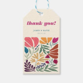 Moderne Boho chique retro bloemenbruiloft dank u Cadeaulabel (Voorkant)