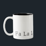 Moderne Boho Christmas Fa La Coffee Mok<br><div class="desc">Vier het plezier van het seizoen met deze moderne boho Christmas fa la la coffee mok. Het unieke en chique bewerkbare script creëer een vleugje charme en individualiteit. Het eenvoudige, elegante zwart-wit ontwerp roept een grillige wintersfeer op. Het minimale en delicate feestelijke lettertype voegt creativiteit en charme toe. Met een...</div>