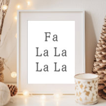 Moderne Boho Christmas Fa La Wall Art Print