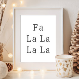 Moderne Boho Christmas Fa La Wall Art Print
