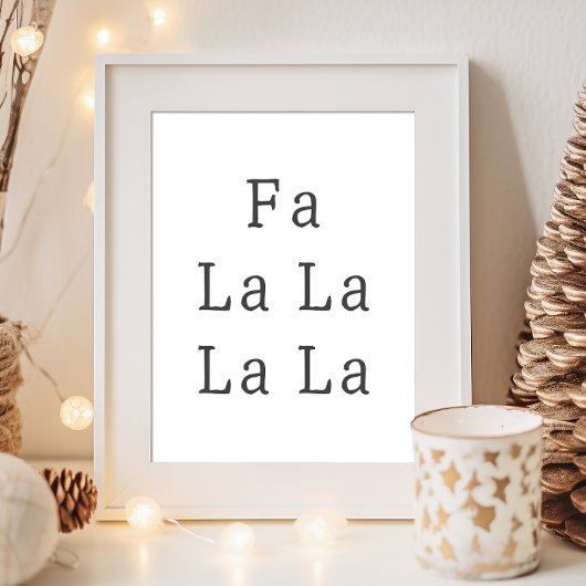Moderne Boho Christmas Fa La Wall Art Print