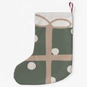 Moderne Boho Christmas Green Cadeau Print Kleine Kerstsok (Achterkant)