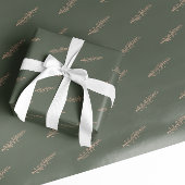 Moderne Boho Christmas Green en Gold Pine Cadeaupapier