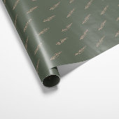 Moderne Boho Christmas Green en Gold Pine Cadeaupapier