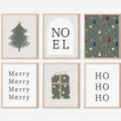 Moderne Boho Christmas Green Wall Art Print
