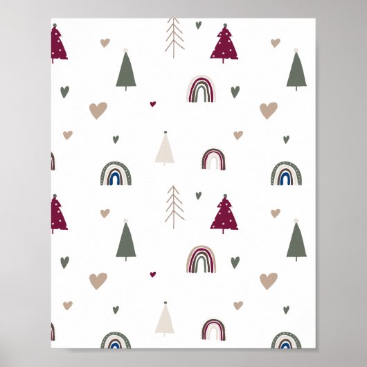 Moderne Boho Christmas Wall Art Print (Voorkant)