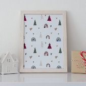 Moderne Boho Christmas Wall Art Print