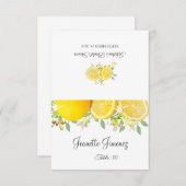 Moderne Boho citroen zomer bruiloft plaats kaart (Voorkant / Achterkant)