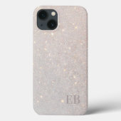 Moderne Boho Crème Glitters Discrete Beginletters Case-Mate iPhone Case (Achterkant)