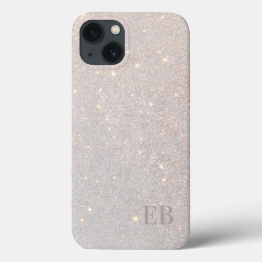 Moderne Boho Crème Glitters Discrete Beginletters Case-Mate iPhone Case (Achterkant)