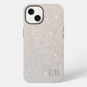 Moderne Boho Crème Glitters Discrete Beginletters iPhone 13 Hoesje
