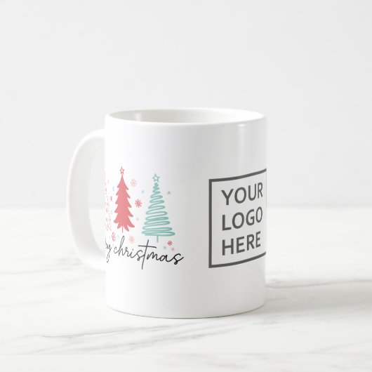Moderne Boho Custom Logo Christmas Gift Mok (Voorkant links)