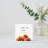 Moderne Boho Daisies Chique Event Planner Vierkante Visitekaartje (Staand voorkant)