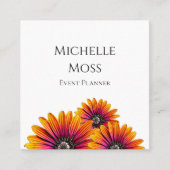 Moderne Boho Daisies Chique Event Planner Vierkante Visitekaartje (Voorkant)