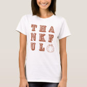 Moderne Boho dankbare typografie Thanksgiving T-shirt (Voorkant)