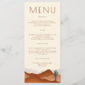 Moderne Boho Desert Cactus Bruiloft Menu (Voorkant)
