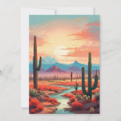 Moderne Boho Desert Mountain bruiloft Kaart (Achterkant)