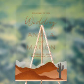 Moderne Boho Desert Mountain bruiloft welkom Acryl Bord (Neutraal)