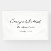 Moderne Boho Eenvoudig Script Huwelijksreceptie Spandoek (Horizontaal)