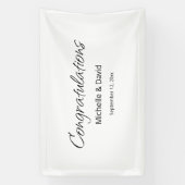 Moderne Boho Eenvoudig Script Huwelijksreceptie Spandoek (Verticaal)