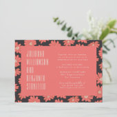 Moderne Boho Elegante Rode Bloemige Trouw  Kaart (Staand voorkant)