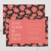 Moderne Boho Elegante Rode Bloemige Trouw  Kaart (Voorkant / Achterkant)