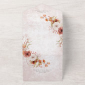 Moderne boho en neutalen — Floral QR-code All In One Uitnodiging (Buitenkant)