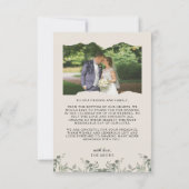 Moderne Boho Eucalyptusbladeren met fotobruiloft Bedankkaart (Achterkant)