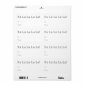 Moderne Boho Fa La La La La! Rechthoekig geschenk Etiket (Full Sheet)