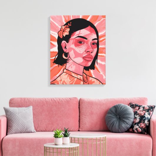Moderne boho feministische minimalistische kunst canvas afdruk (Insitu (Woonkamer))