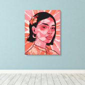 Moderne boho feministische minimalistische kunst canvas afdruk (Insitu (Houten vloer))