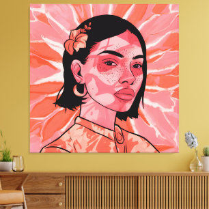 Moderne boho feministische minimalistische kunst canvas afdruk