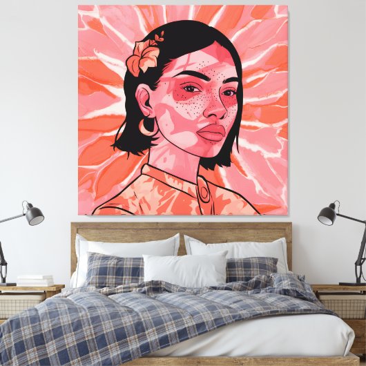 Moderne boho feministische minimalistische kunst canvas afdruk (Insitu (Slaapkamer))