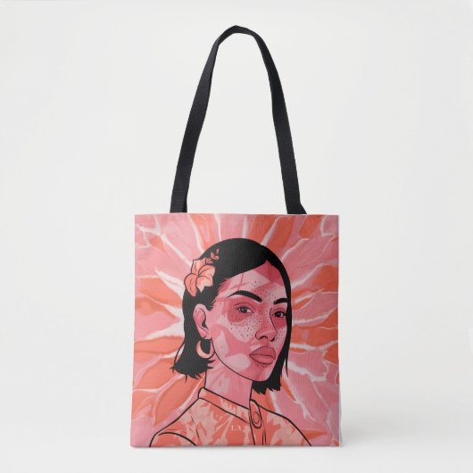 Moderne boho feministische minimalistische kunst tote bag (Voorkant)