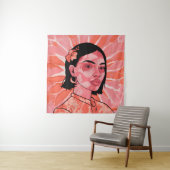 Moderne boho feministische minimalistische kunst wandkleed (In situ)