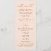 Moderne Boho Floral bruiloft ceremonie Programmakaart (Achterkant)