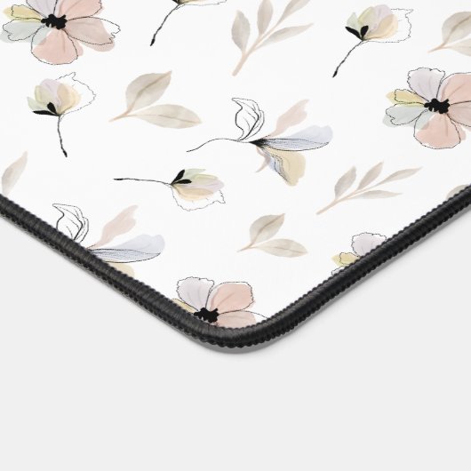 Moderne Boho Floral Design Desk Mat (Hoek)
