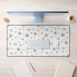 Moderne Boho Floral Design Desk Mat