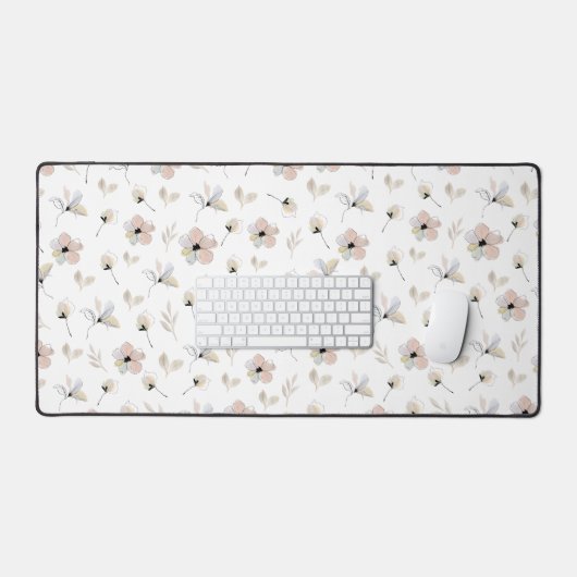 Moderne Boho Floral Design Desk Mat (Keyboard & Muis)