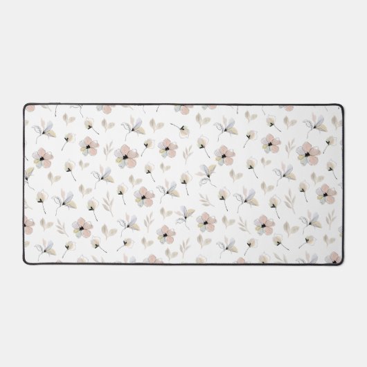 Moderne Boho Floral Design Desk Mat (Voorkant)