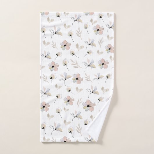 Moderne Boho Floral Design Handdoek Set (Handdoek)