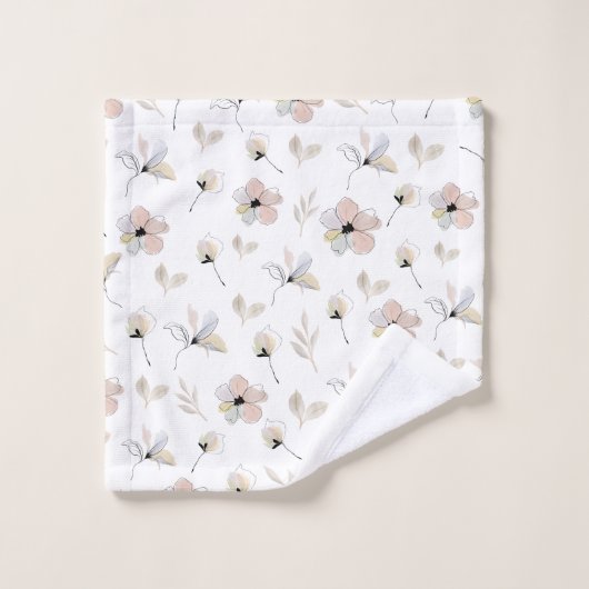 Moderne Boho Floral Design Handdoek Set (Wasdoekje)
