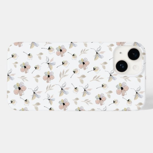 Moderne Boho Floral Design iPhone Case (Achterkant (horizontaal))